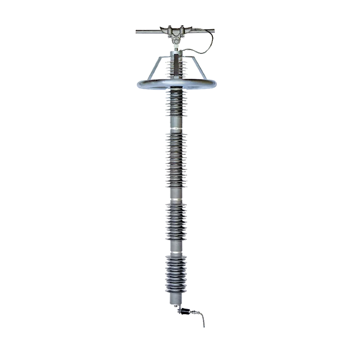 Para-raios para linhas de transmissão com suporte de fixação